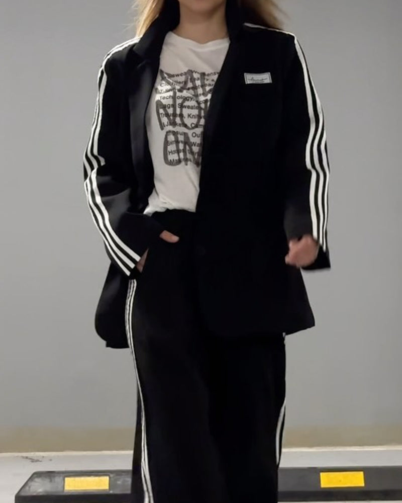 Schwarze Jacke und lässige Hose