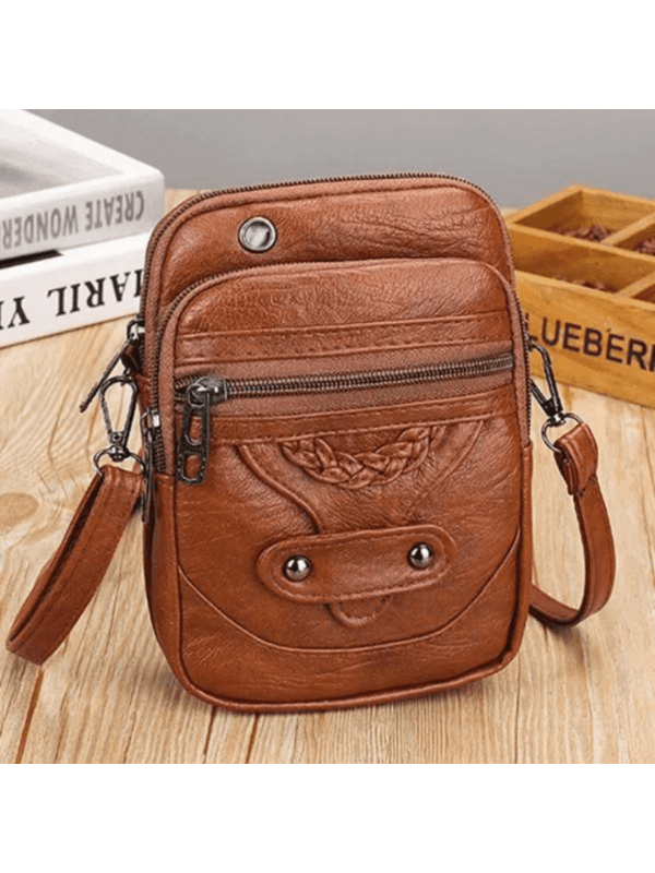 Vintage-Leder Schultertasche