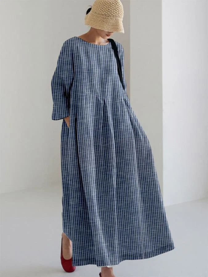 OLIVIA™ | Vintage Kleid mit lockeren Streifen