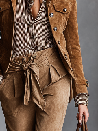 Damenjacke mit einreihigem Revers und kürzerem Schnitt