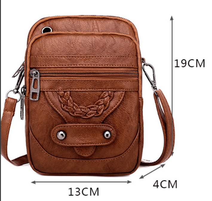 Vintage-Leder Schultertasche