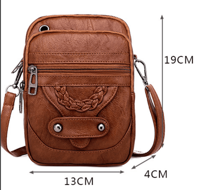 Vintage-Leder Schultertasche