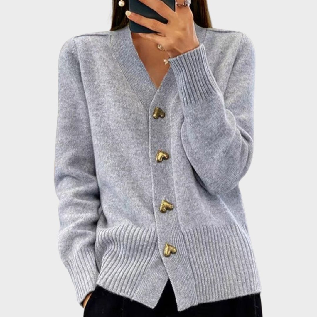 Eleganter Cardigan mit Herzknöpfen