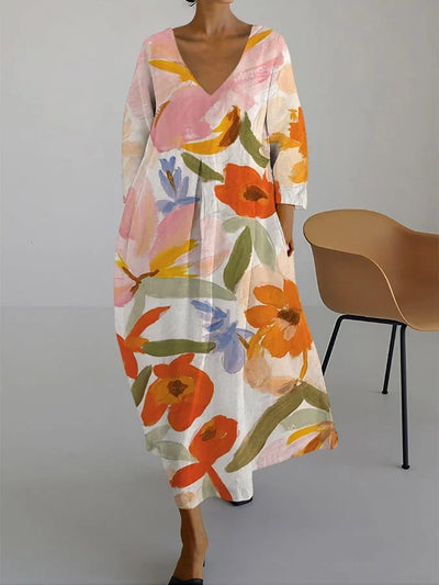 ISLA™ | Sommerliches Blumenkleid mit V-Ausschnitt