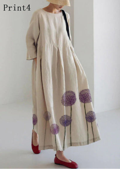 Patchwork-Kleid aus Baumwolle mit Taschen