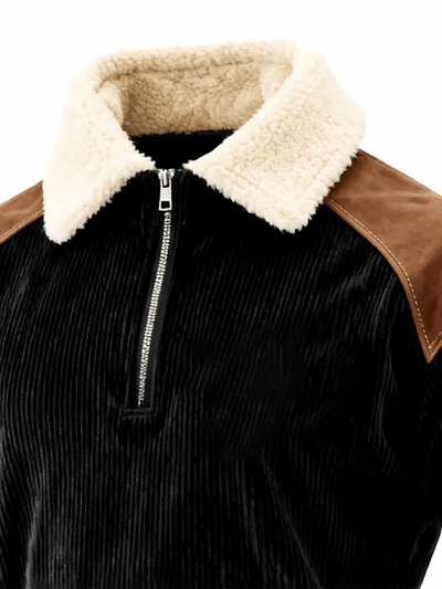 Retro-Sweater mit Wildlederdetails