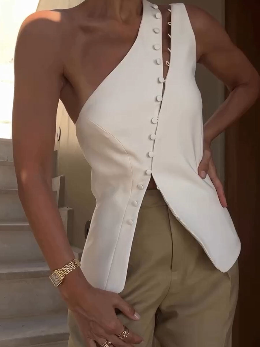 Elegante weiße Bluse ohne Rücken