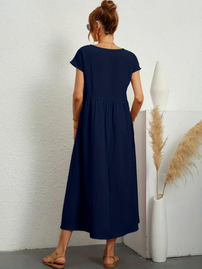 Ruby™ | Elegantes Essentials-Kleid aus Baumwolle und Leinen
