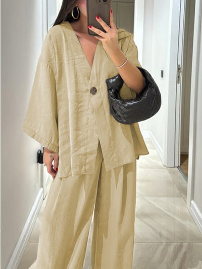 Lässiges Set aus Bluse und Hose