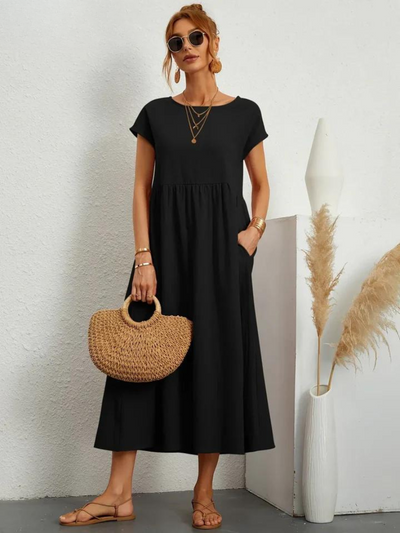 Ruby™ | Elegantes Essentials-Kleid aus Baumwolle und Leinen