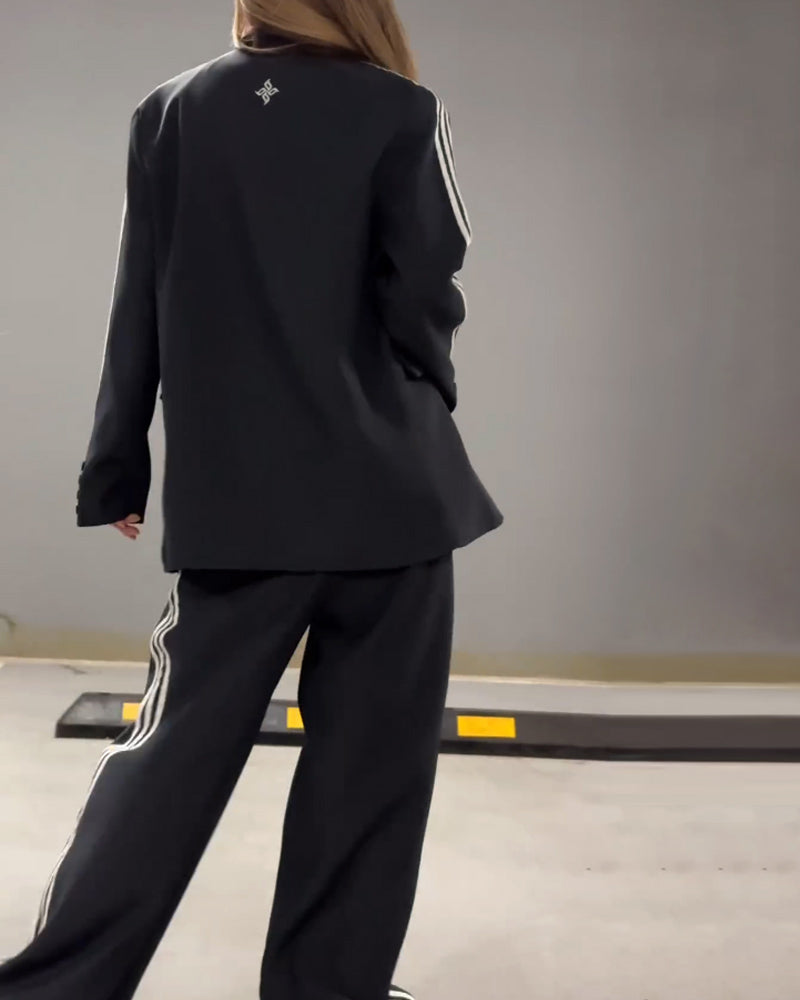 Schwarze Jacke und lässige Hose