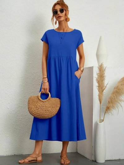 Ruby™ | Elegantes Essentials-Kleid aus Baumwolle und Leinen