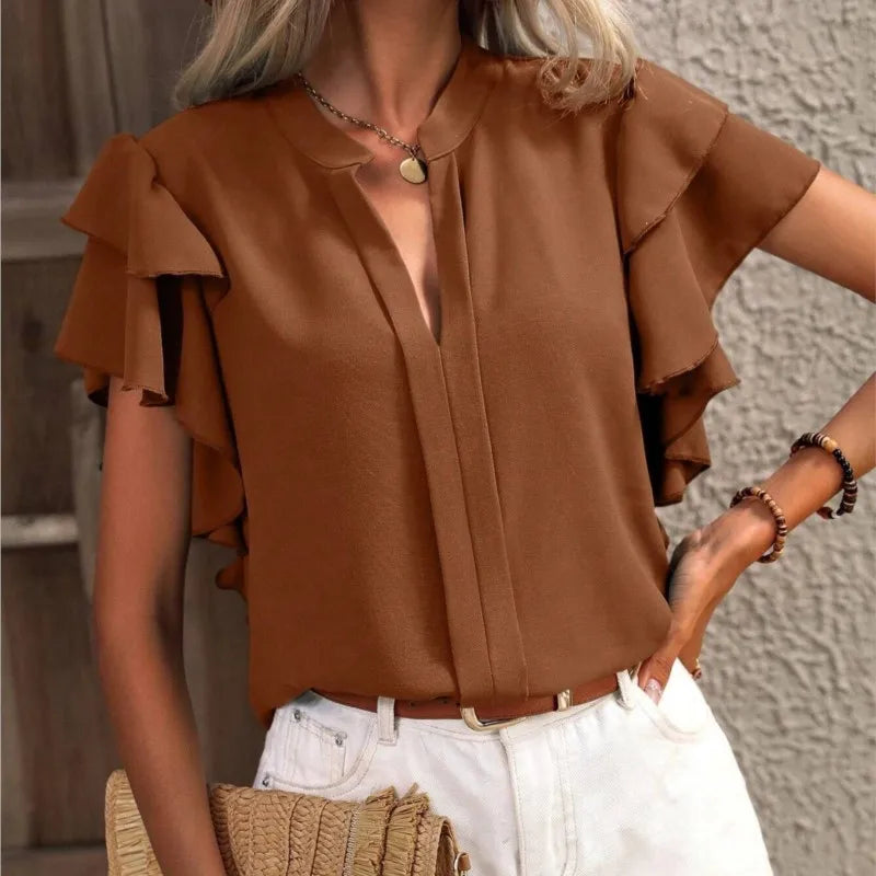 Amira | Elegante Bluse mit verzierten Ärmeln