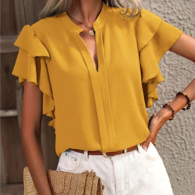 Amira | Elegante Bluse mit verzierten Ärmeln