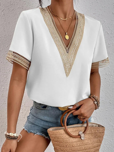 Davina | Elegante Bluse mit luxuriösen Spitzendetails