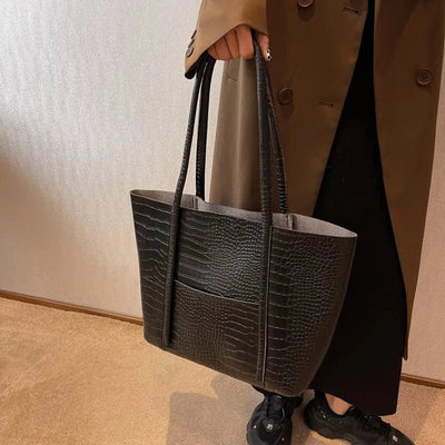 Crocodile-Leder Schultertasche