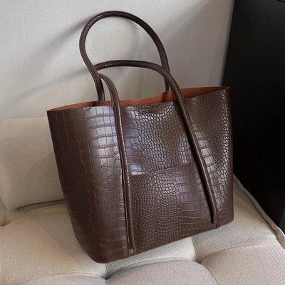 Crocodile-Leder Schultertasche