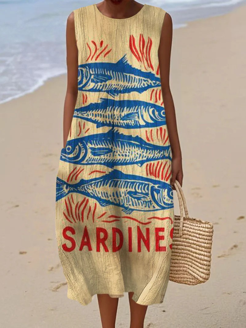 Künstlerisches Strandkleid.