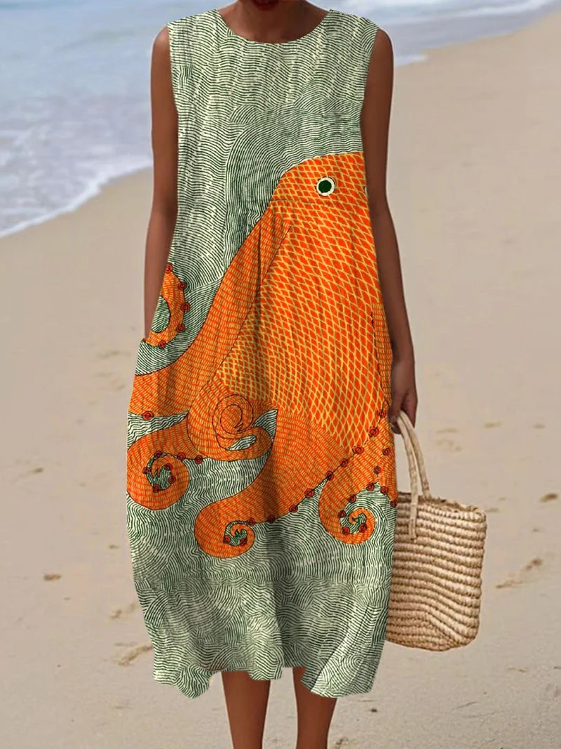 Künstlerisches Strandkleid.