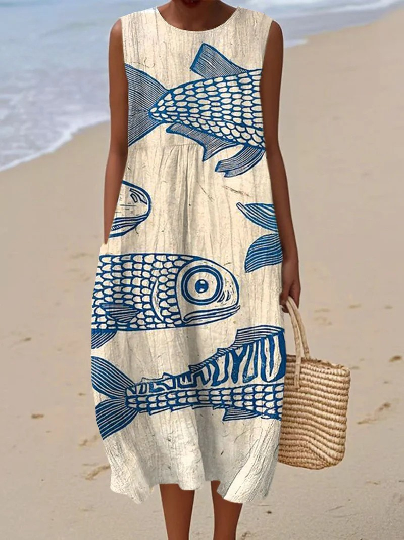 Künstlerisches Strandkleid.