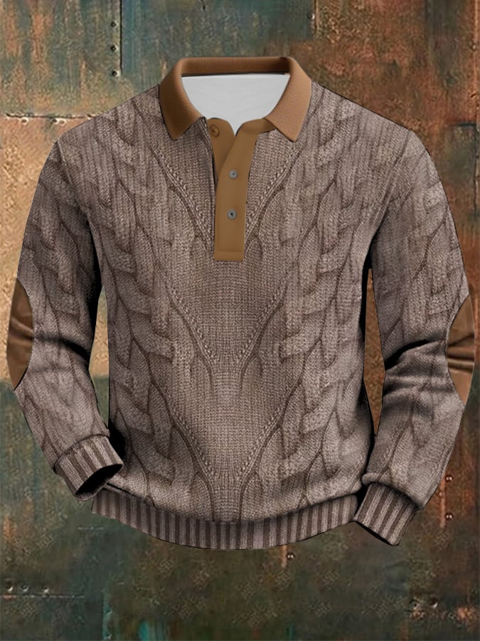 Lässiger Pullover mit Zopfmuster