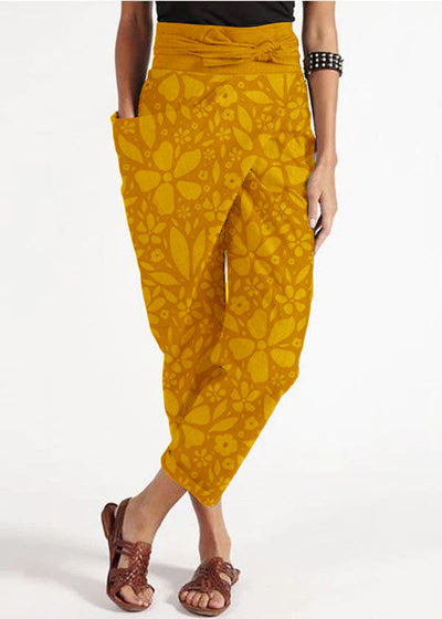 Harem-Hosen aus Baumwolle mit hoher Taille