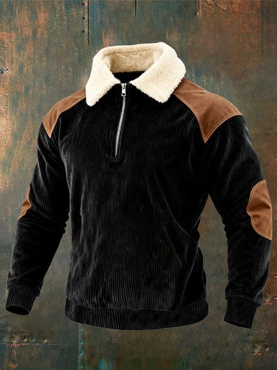 Retro-Sweater mit Wildlederdetails