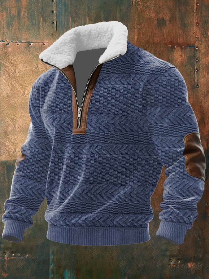 Retro-Pullover mit Pelzkragen