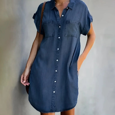 Bruna™ | Entspanntes Hemdkleid mit Knopfverschluss