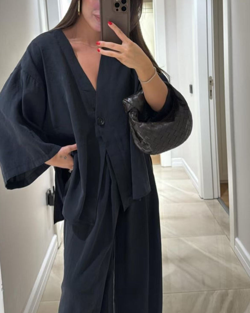 Lässiges Set aus Bluse und Hose