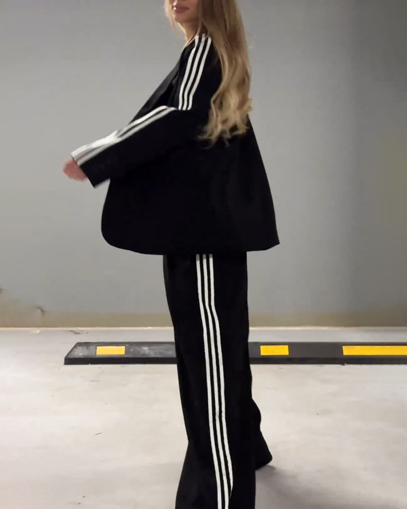 Schwarze Jacke und lässige Hose