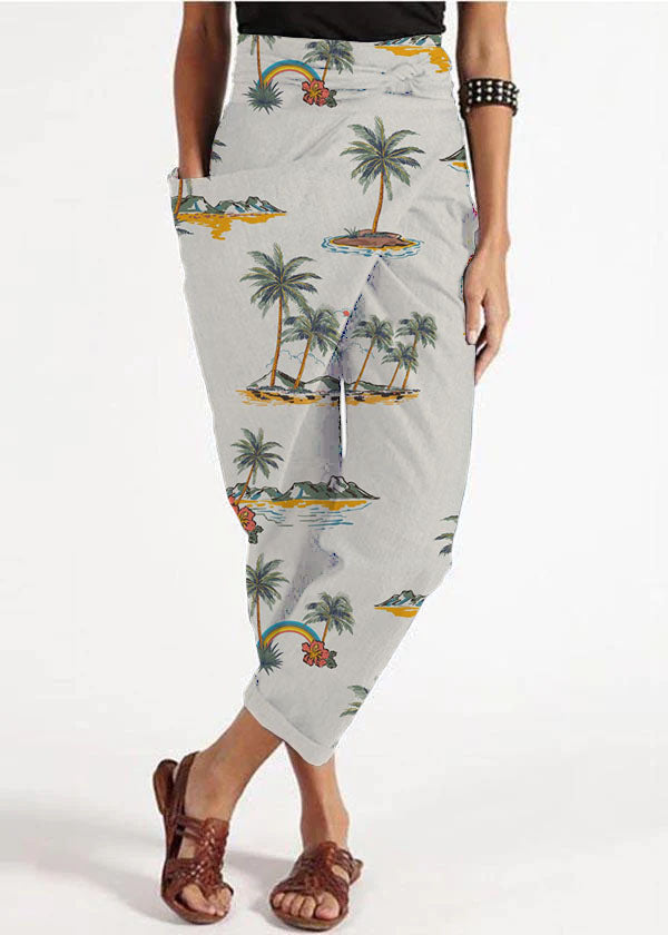 Harem-Hosen aus Baumwolle mit hoher Taille