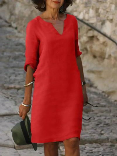 Beatrice™ | Elegantes Kleid mit Raffinierter V-Ausschnitt