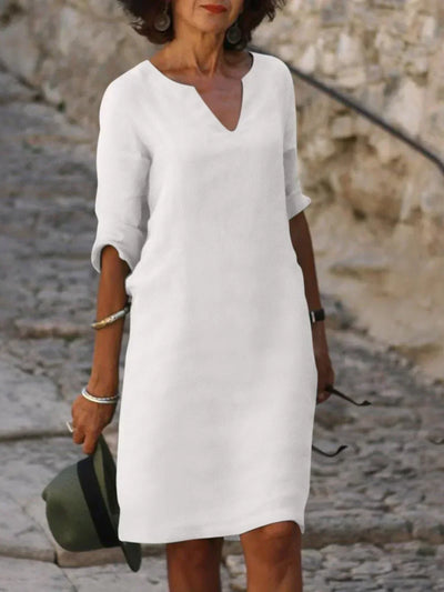 Beatrice™ | Elegantes Kleid mit Raffinierter V-Ausschnitt