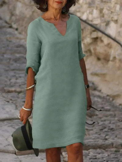 Beatrice™ | Elegantes Kleid mit Raffinierter V-Ausschnitt