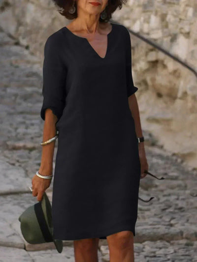 Beatrice™ | Elegantes Kleid mit Raffinierter V-Ausschnitt