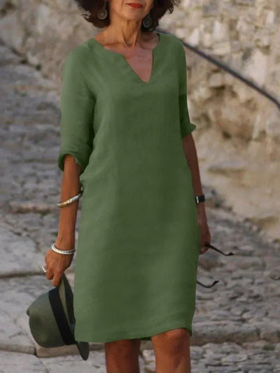 Beatrice™ | Elegantes Kleid mit Raffinierter V-Ausschnitt
