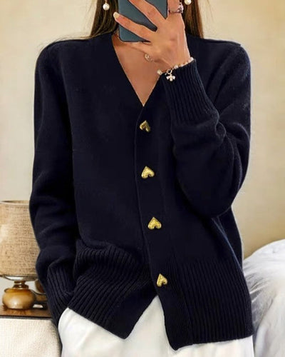 Eleganter Cardigan mit Herzknöpfen