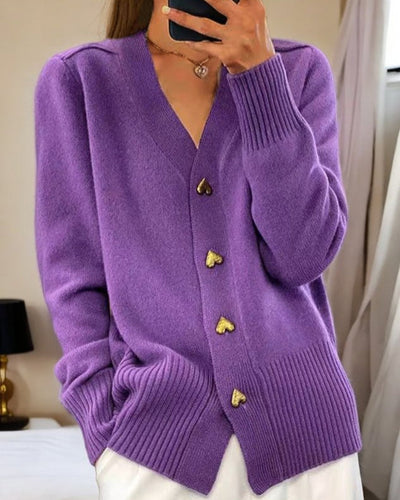 Eleganter Cardigan mit Herzknöpfen