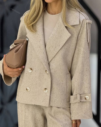 Mode Reversjacke & Hose Zweiteiliges Set (Ohne Gürtel)