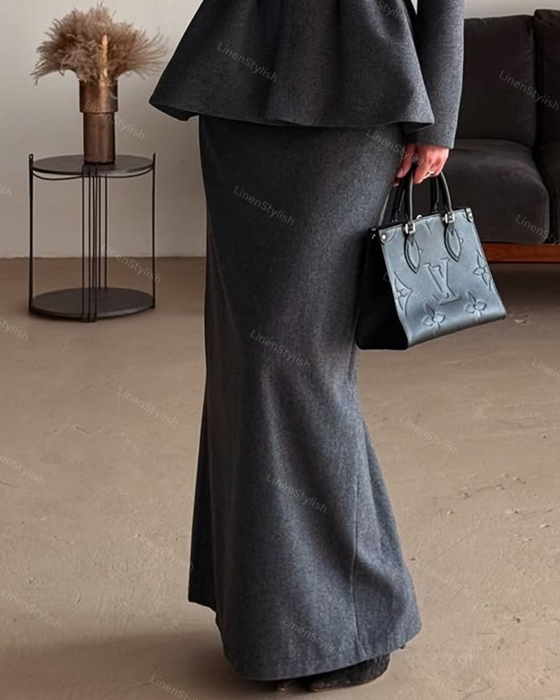 Anpassungsfähiges Set aus Jacke und Rock