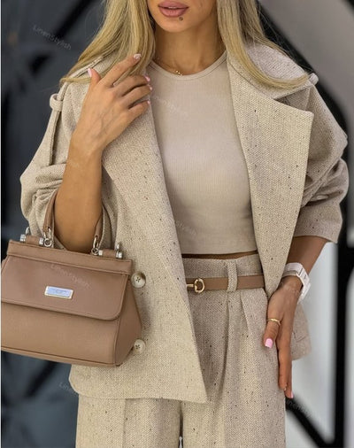 Mode Reversjacke & Hose Zweiteiliges Set (Ohne Gürtel)